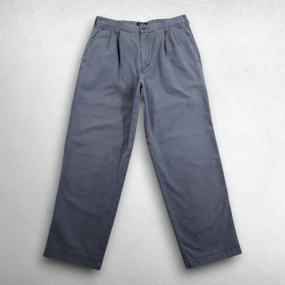 VTG Dockers Pleated Canvas Khakis Men 34x32 Gray Cotton 90s Dad‎ Core Gorpcore